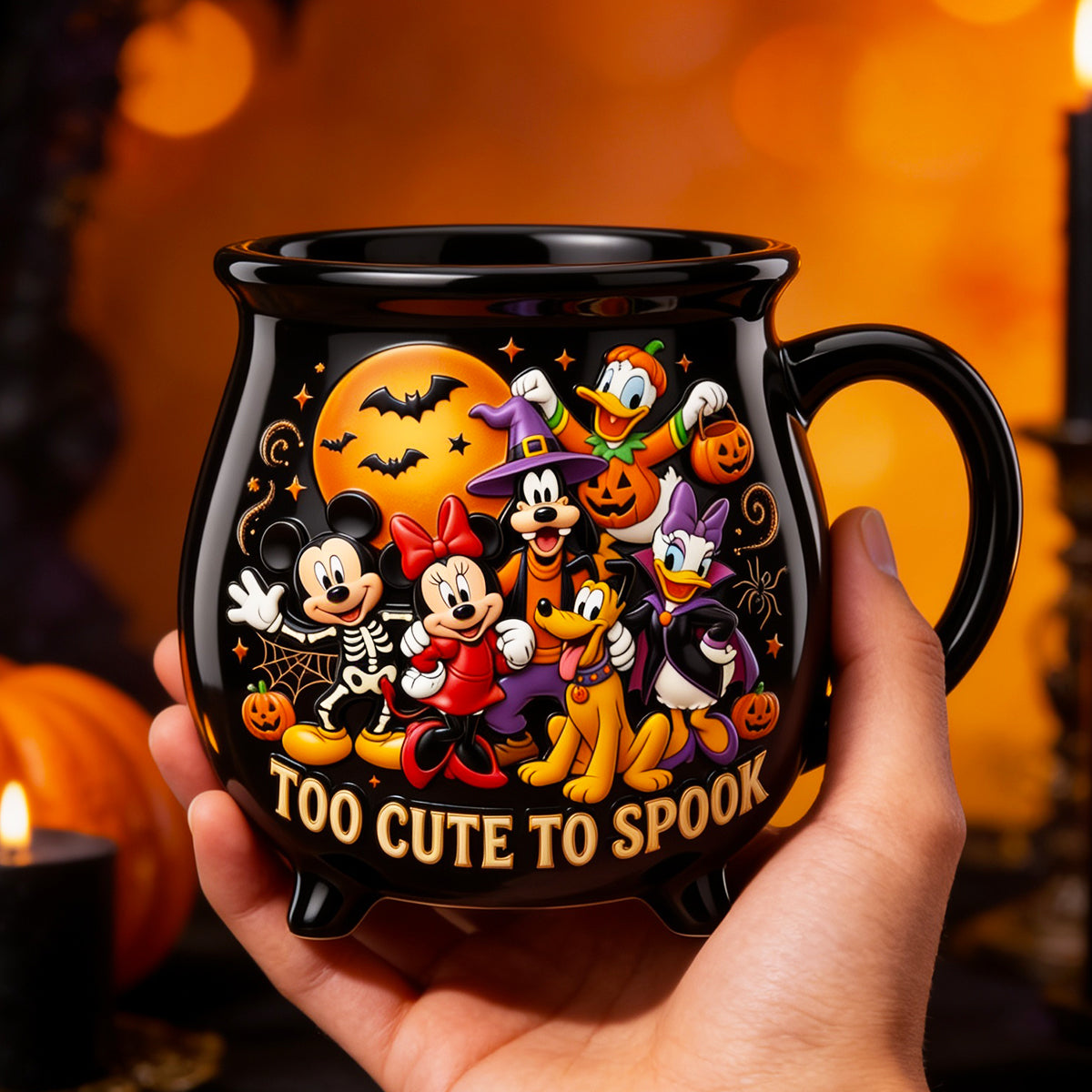 Cute Halloween Night Ceramic Cauldron Mug - Personalized Halloween Gifts 03pgdt220826