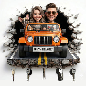Driving Roadway Acrylic Key Hanger - Custom Photo Gifts For Family Key Hanger 03TYTN300326-Homacus