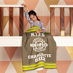 Fire Department Blanket - Custom Fire Station Logo Gifts For Firefighter With Name, Number Tag-Homacus