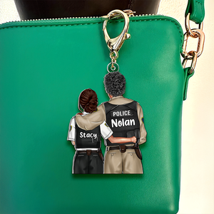 Personalized Gifts For Police Couple Keychain 03QHHU220125TM-Homacus