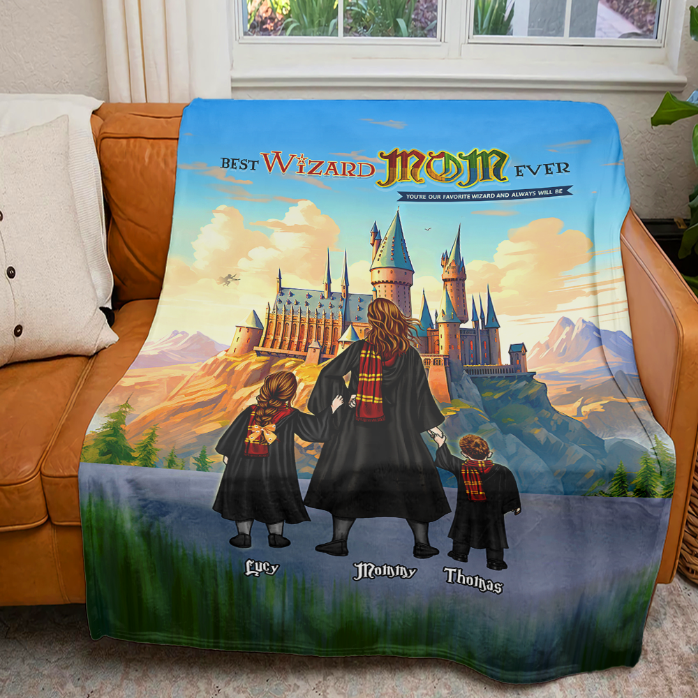 Personalized Gifts For Wizard Mom Blanket, Best Wizard Mom Ever Mother's Day 02ACHU210325TM-Homacus