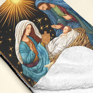 Christmas Gifts For Christians Blanket, Jesus Christ Nativity Quilt Art Effect 01QHMH120924-Homacus