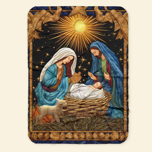 Christmas Gifts For Christians Blanket, Jesus Christ Nativity Quilt Art Effect 01QHMH120924-Homacus