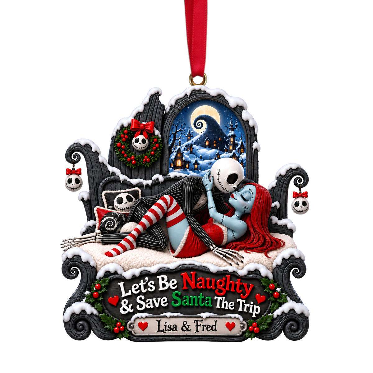 Gothic Naughty Christmas Ornament - Personalized Gifts For Couple 06ohlu170926-Homacus