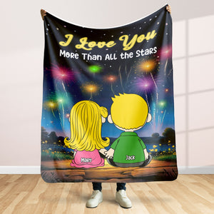 Personalized Gifts For Couple Blanket 02xqtn021224hg Love You More Than All The Stars-Homacus