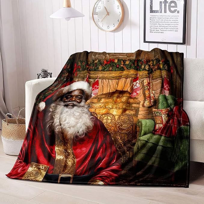 Cozy Santa By The Fireplace - Personalized Christmas Blanket 125laxx180725-Homacus
