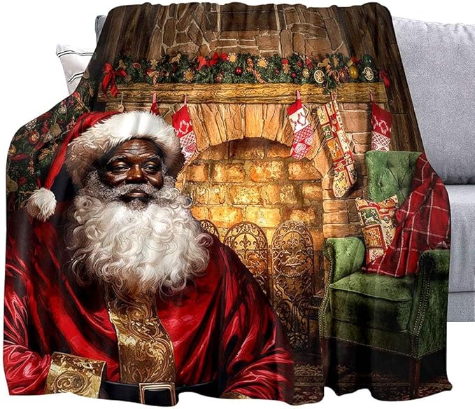Cozy Santa By The Fireplace - Personalized Christmas Blanket 125laxx180725-Homacus