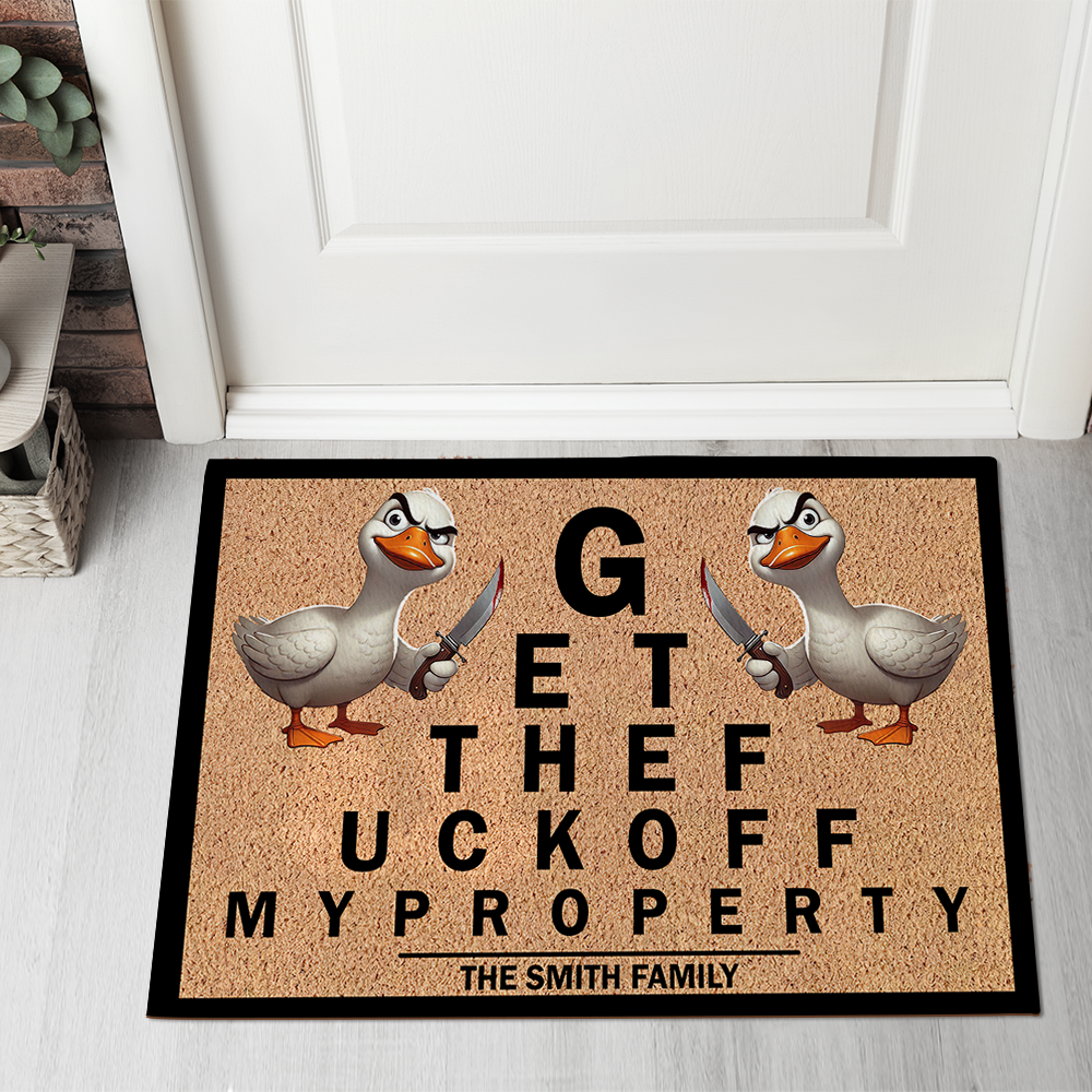 Personalized Funny Attitude Animal Doormat Collection, Get Off My Property 01qhpu241224-Homacus