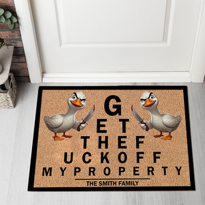 Personalized Funny Attitude Animal Doormat Collection, Get Off My Property 01qhpu241224-Homacus