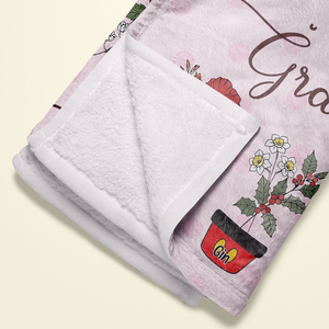 Personalized Gifts For Grandma Blanket, Flower Garden 02KALU140924-Homacus