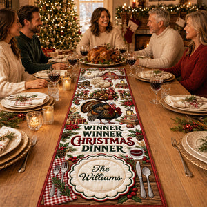 Winner Winner Christmas Dinner Quilted Table Runner - Personalized Christmas Gifts 07padt150826-Homacus