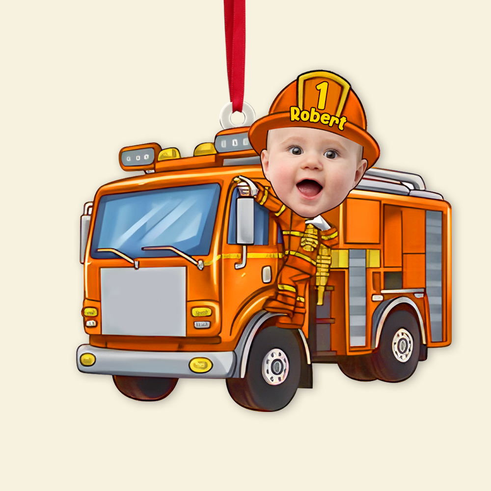 Custom Photo Funny Gifts For Kid Christmas Firefighter Ornament 01xqpu191124-Homacus