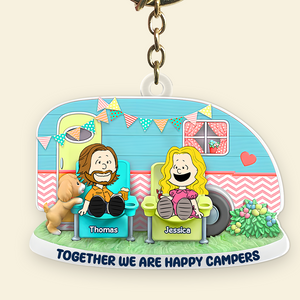 Personalized Gifts For Couple Keychain 05ohpu130125pa Happy Campers Couple-Homacus