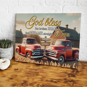 Personalized Gifts For Couple Canvas Print 03ohtn111224 God Bless The Broken Road That Led Me Straight To You-Homacus