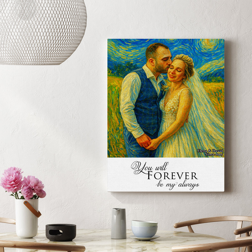 Art Style Couple Canvas Print - Custom Photo Gifts For Couple 01humg150725-Homacus