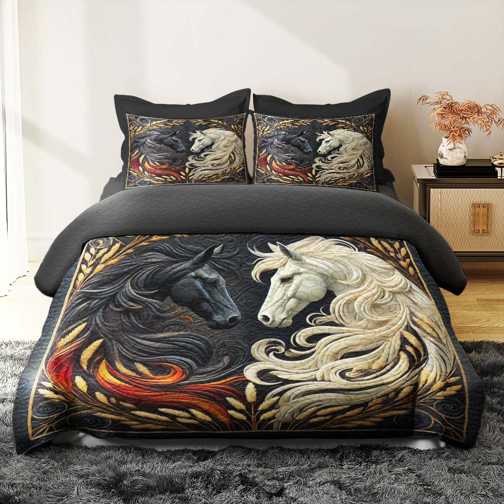 Personalized Horse Couple Quilt Bedding Set Special Line 02xqtn150125-Homacus