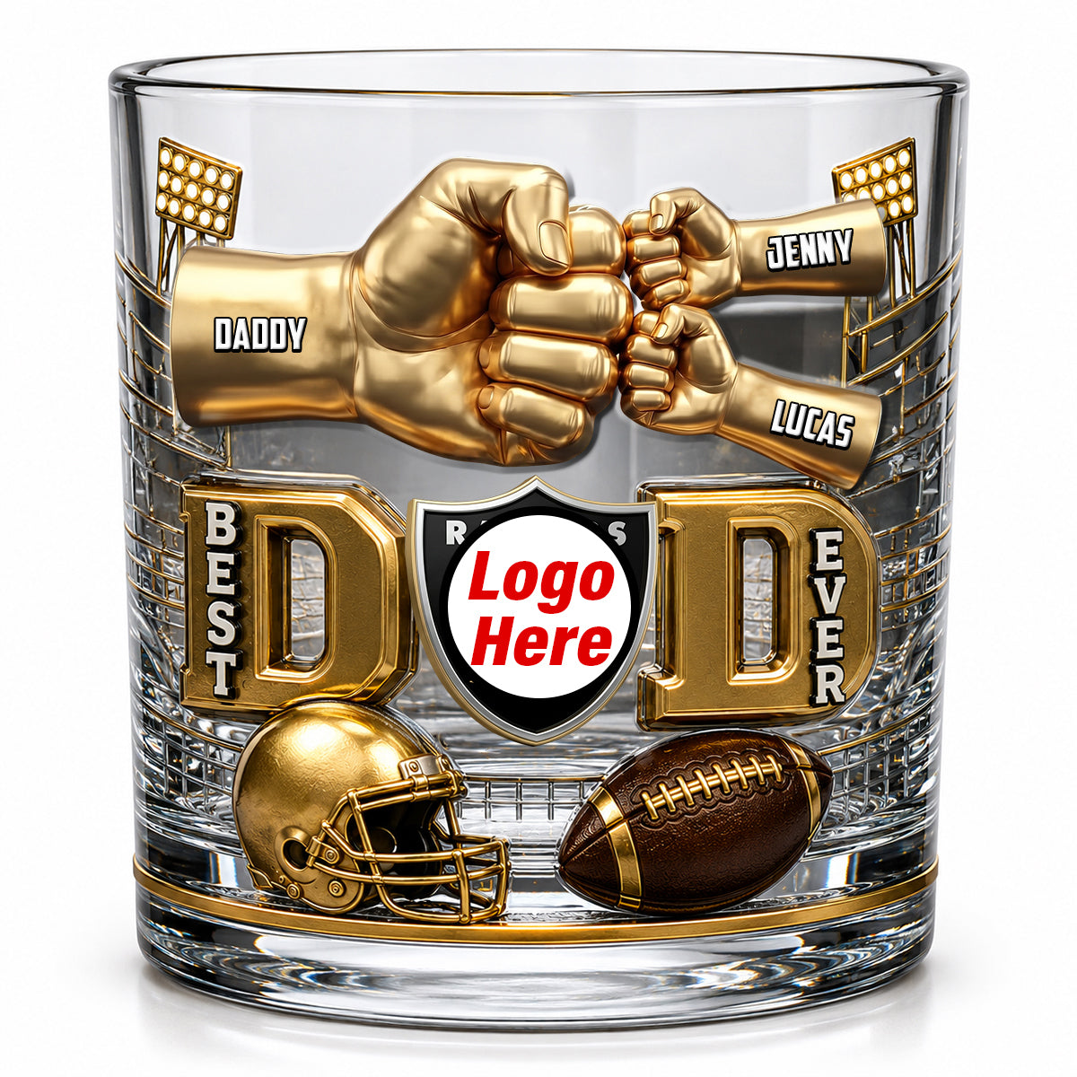 American Sport Dad Round Glass - Personalized Gifts For Dad 03natn190526