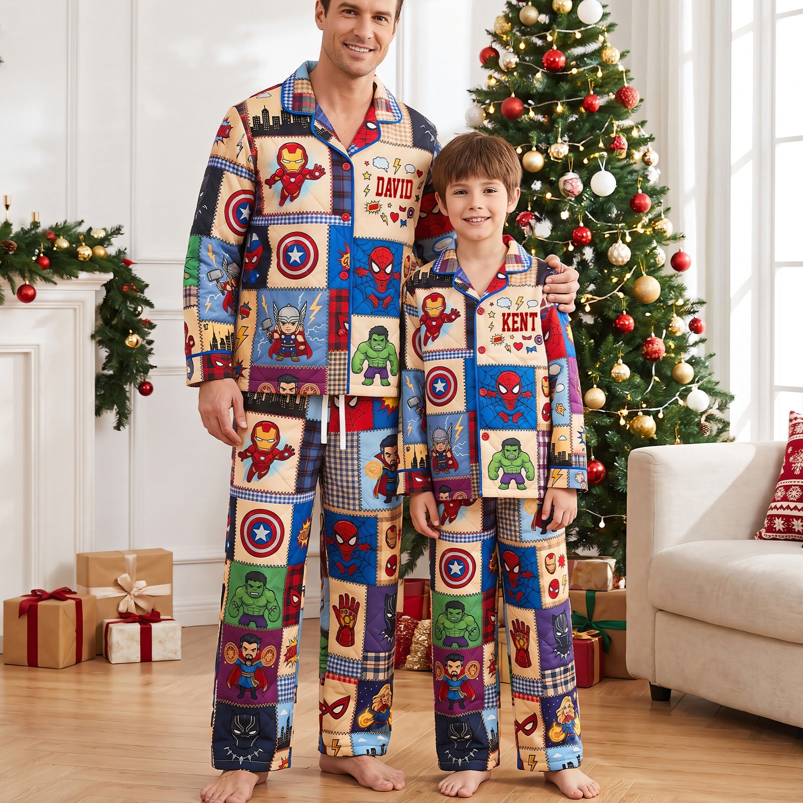 Power Team Family Button Up Pajama Set - Personalized Gifts 05NAQN270826-Homacus