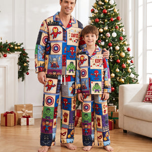 Power Team Family Button Up Pajama Set - Personalized Gifts 05NAQN270826