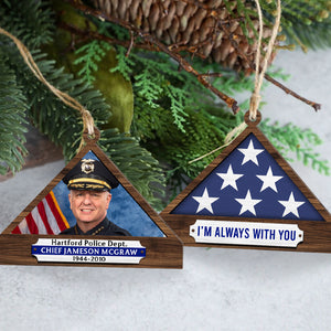 Personalized Christmas Memorial Ornament For Hero, Folded Flag 01qhqn241024-Homacus