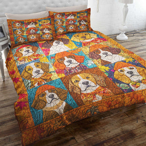 Beagle Dog Christmas Quilt Bed Set Gifts For Dog Lovers 03HUDT051124-Homacus