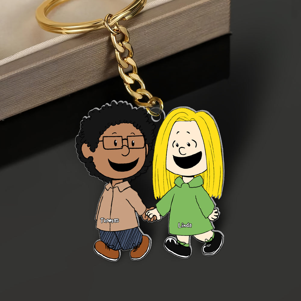 Couple Keychain - Personalized Christmas Gifts For Couple Hand In Hand 061qhhn190124hh-Homacus