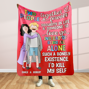 Personalized Gifts For Couple Blanket 01hupu040225hg Together Forever-Homacus