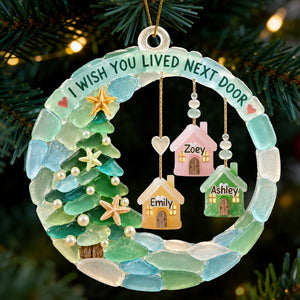 Besties House Seaglass Acrylic Ornament - Personalized Christmas Gifts 01nadt211026