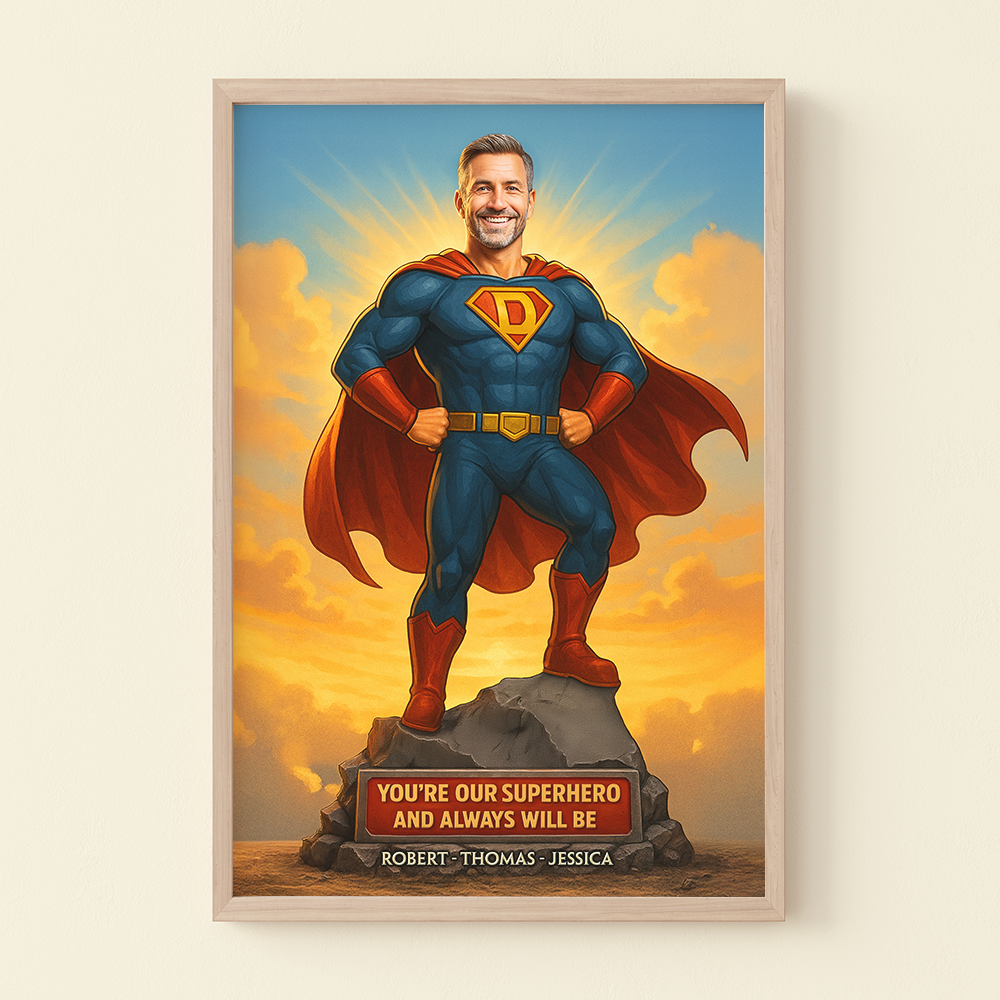 Super Dad Canvas Print - Custom Photo Gifts For Dad 01napu170525-Homacus