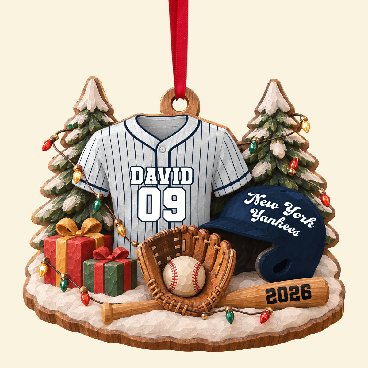 Batter Up Wood Effect Ornament, Personalized Gifts For Sport Lovers 04QHTN141026-Homacus