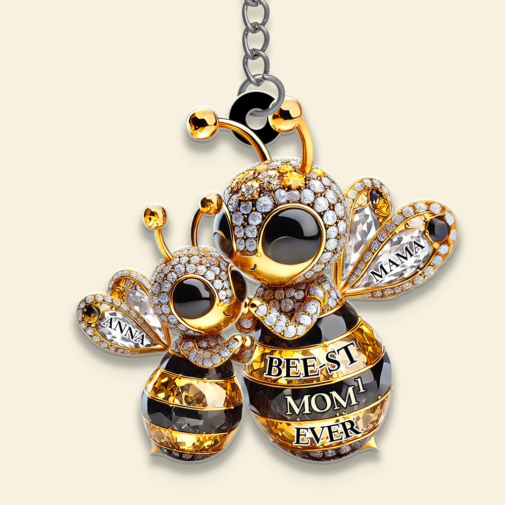 Personalized Gifts For Bee Mom Keychain Bee-st Mom 01TGDT310325-Homacus