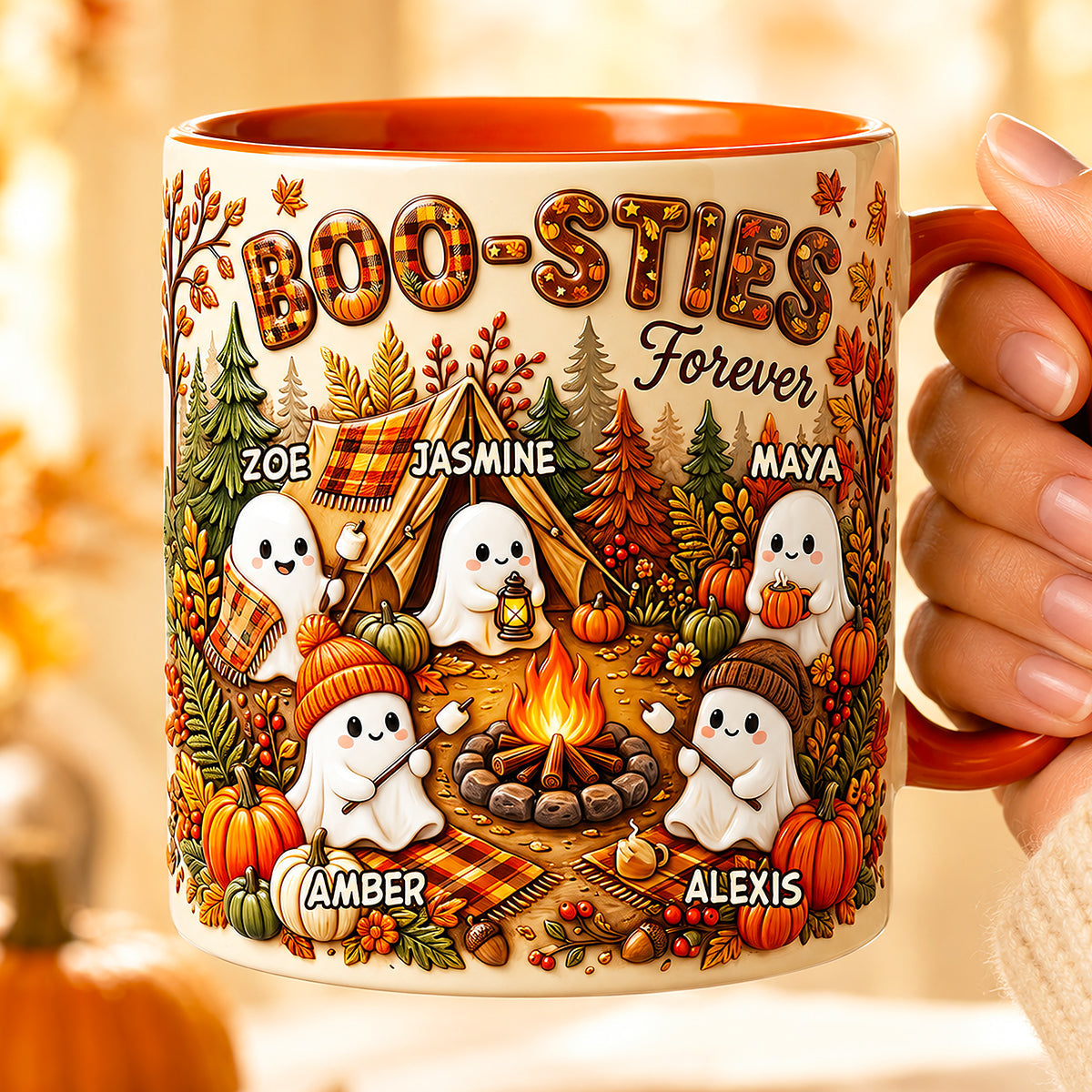 Boo-Sties Forever Fall Camping Coffee Mug - Personalized Gift For Besties 01TODT190826-Homacus