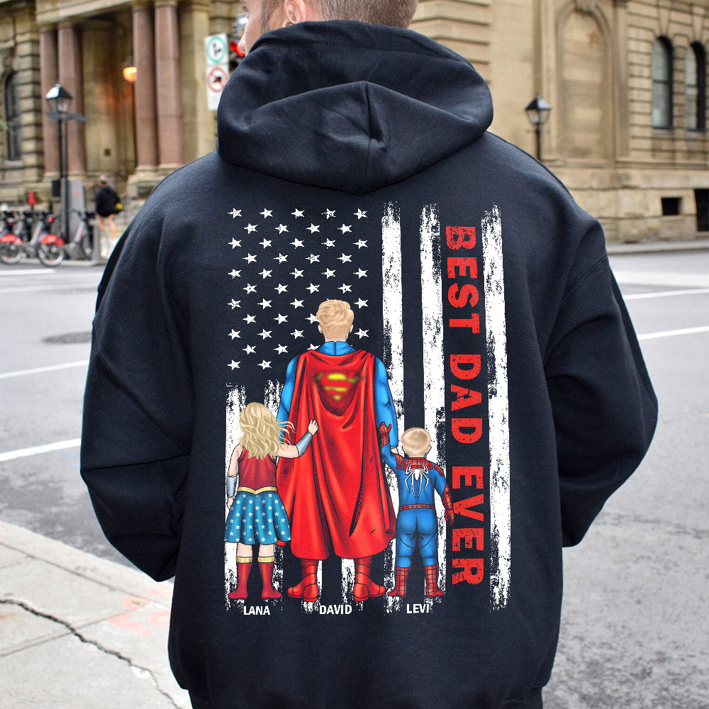 Best Dad Ever Shirt, Hero Dad and American Flag-Homacus