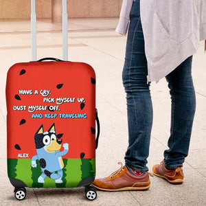 Personalized Gifts For Travelers, Cute Cartoon Dog Luggage Cover 01PGMH180724-Homacus
