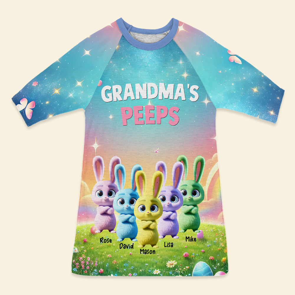 Personalized Gifts For Grandma Raglan Dress, Easter Day Bunny Peeps 01TGMH110325-Homacus