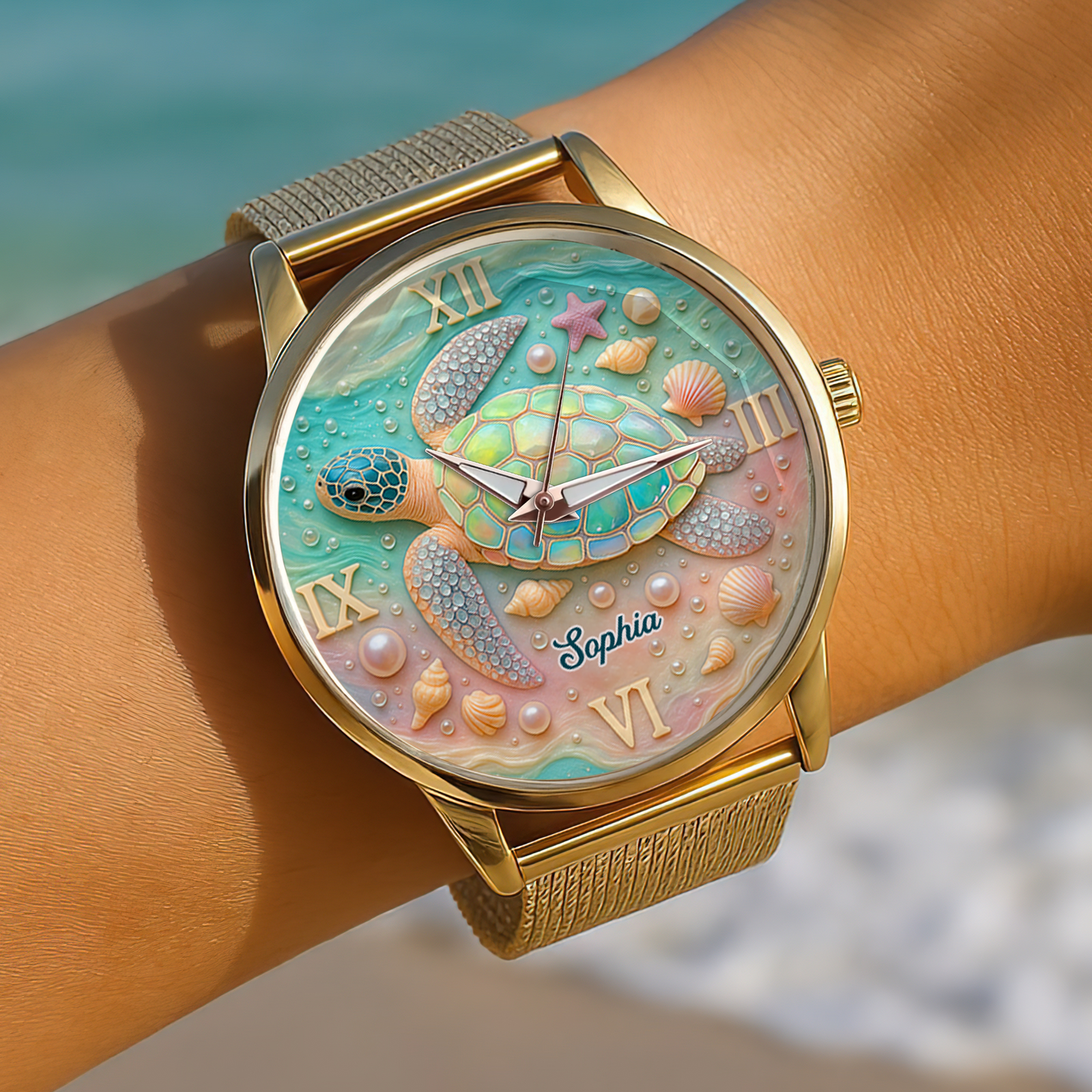 Turtle Mesh Strap Quartz Watch - Personalized Gifts For Turtle 05PGPU100725-Homacus