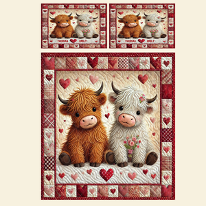 Personalized Gifts For Cow Couple Quilt Bedding Set 03XQPU080125-Homacus