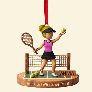 Tennis Girl Ornament - Personalized Gifts For Tennis Lover Christmas Ornament 01TTTN260926