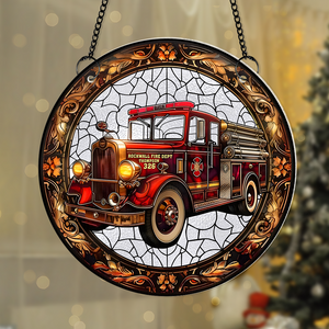 Personalized Christmas Gifts For Police Car Lovers Suncatcher Ornament 78acpu290824-Homacus