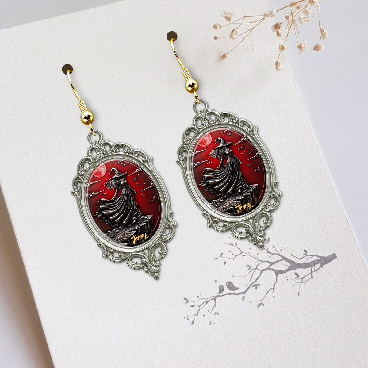 Mystic Witch Moon Earrings - Personalized Gifts For Witch Lovers 01PGTN110725-Homacus