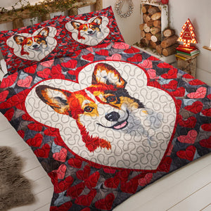 Corgi Dog Christmas Quilt Bed Set Gifts For Dog Lovers 04HUDT051124-Homacus