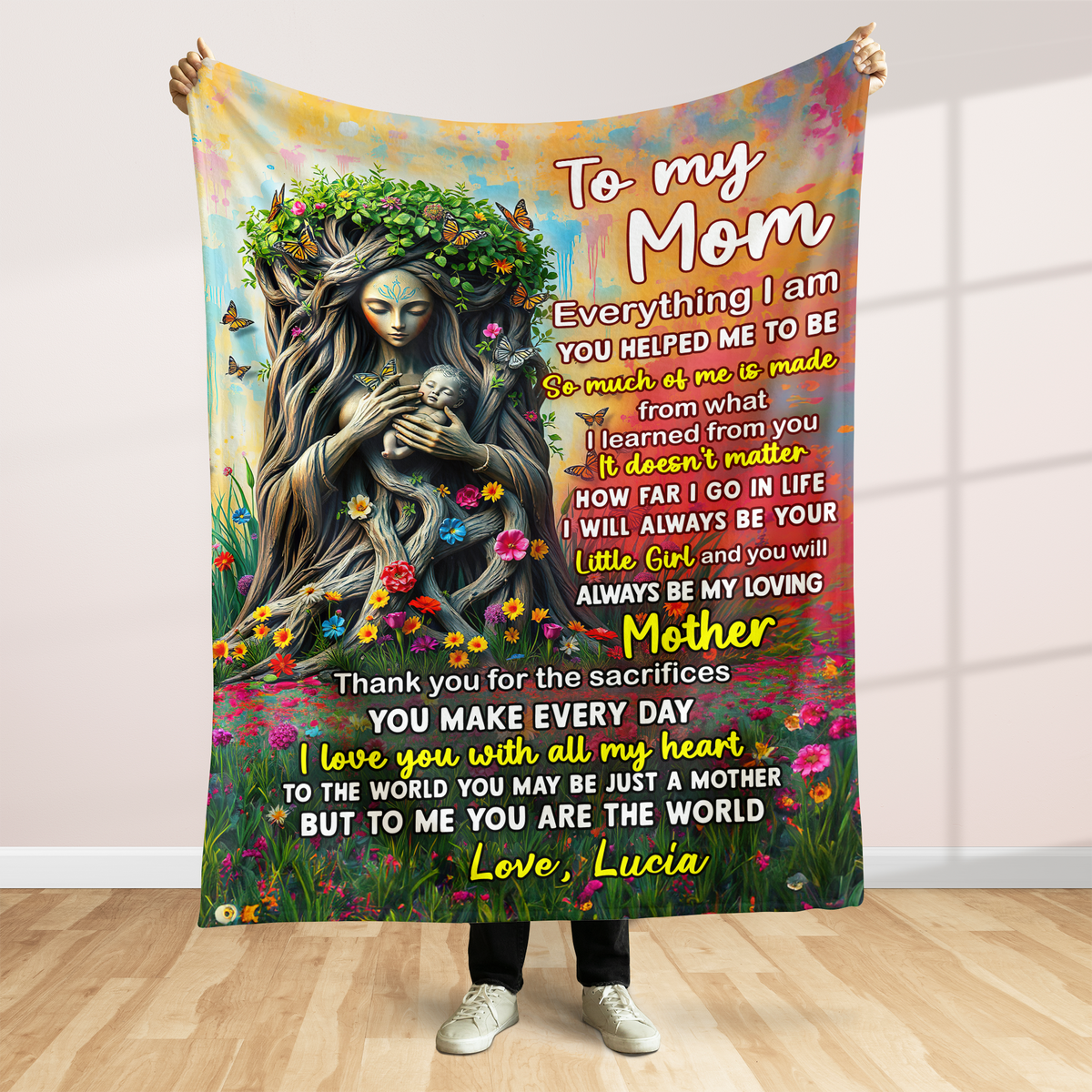 Personalized Gifts For Mom Blanket 02hupu170225 You Are The World-Homacus