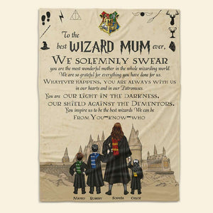 Personalized Gifts For Mom Blanket Best Wizard Mum Ever 01HTDT220124TM-Homacus