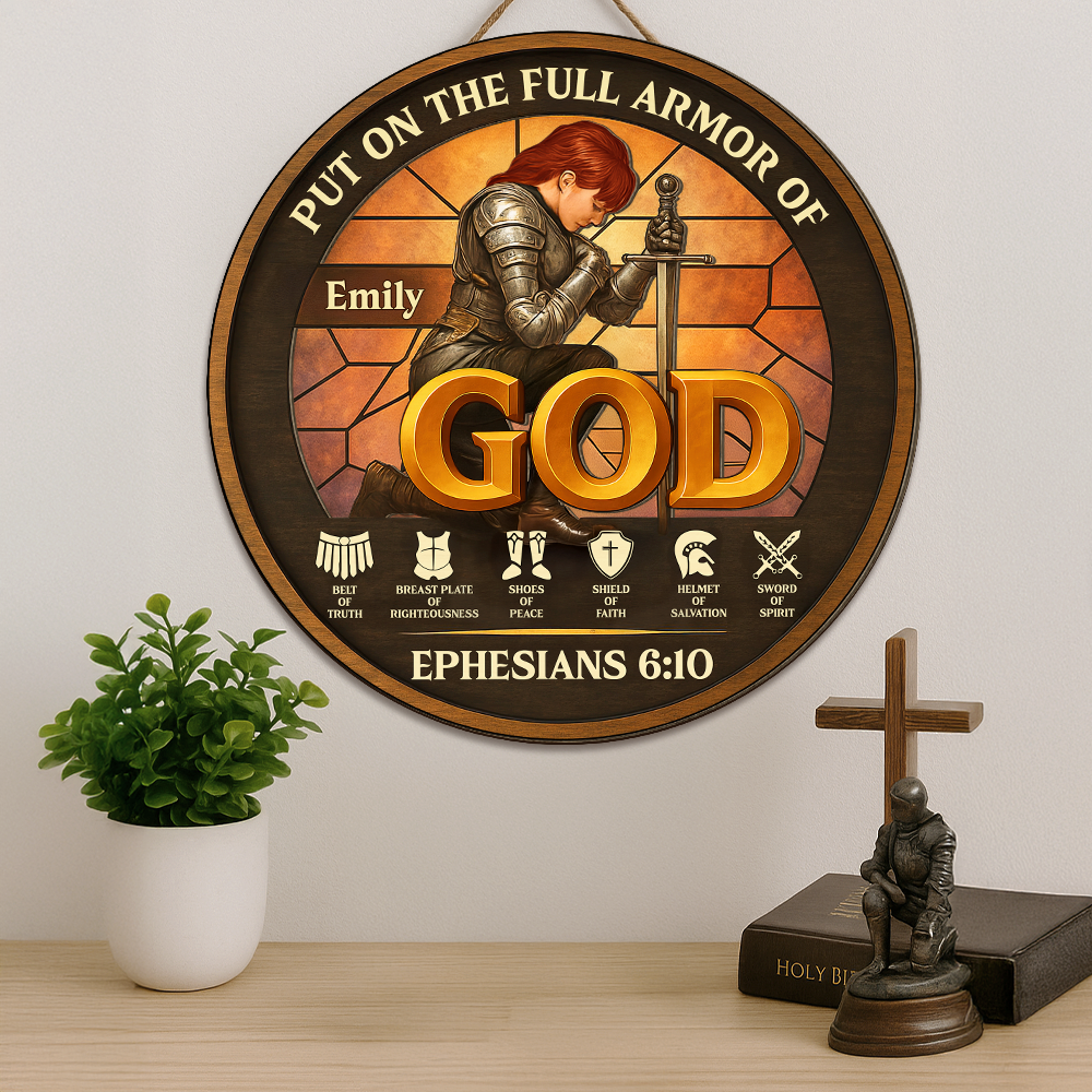 Personalized Woman Warrior of God Put On The Full Armor Of God Ephesians 6-10 01hupu060625-Homacus