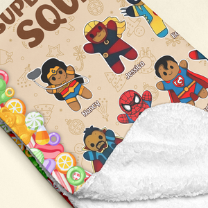 Personalized Christmas Gifts For Grandma Blanket, Super Cookie Squad 02kapu111024-Homacus