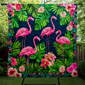 Personalized Gifts For Christmas Flamingo Quilt Bed Set 04HUPU051124-Homacus