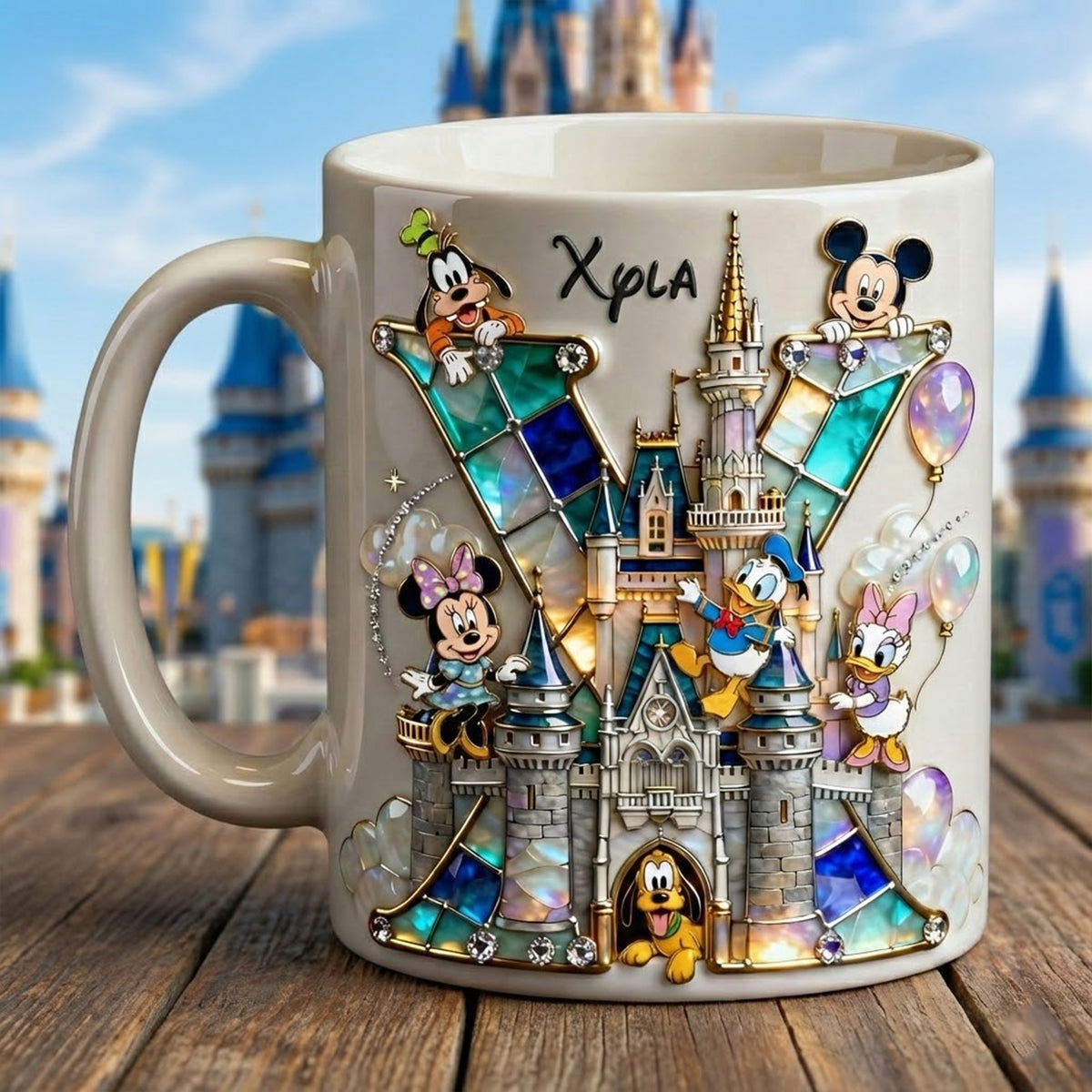Shimmering Fairytale Alphabet Initial Letter Mug, Personalized Gifts 04qhtn140126-Homacus