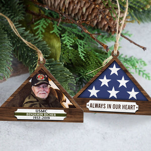 Personalized Christmas Memorial Ornament For Hero, Folded Flag 01qhqn241024-Homacus