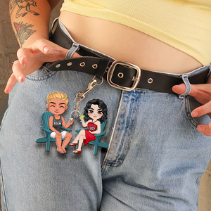 Personalized Gifts For Couple Keychain Drinking Couple 15QHHU110125HH-Homacus