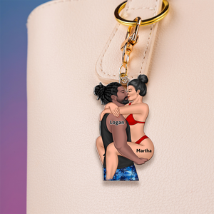 Personalized Gifts For Couple Keychain Funny Kissing Couple 14QHHU150125TM-Homacus